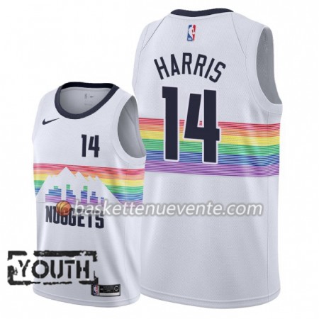 Maillot Basket Denver Nuggets Gary Harris 14 2018-19 Nike City Edition Blanc Swingman - Enfant
